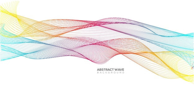ベクトル 白い背景で隔離の抽象的なカラフルな波線