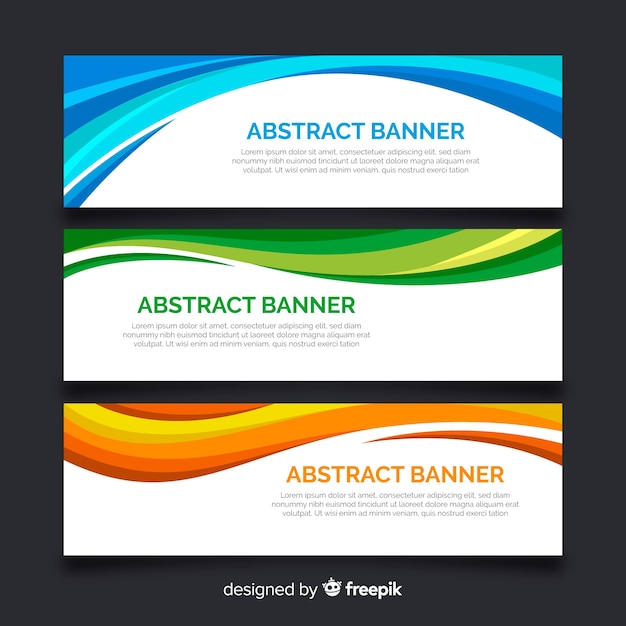 Abstract colorful waves banners