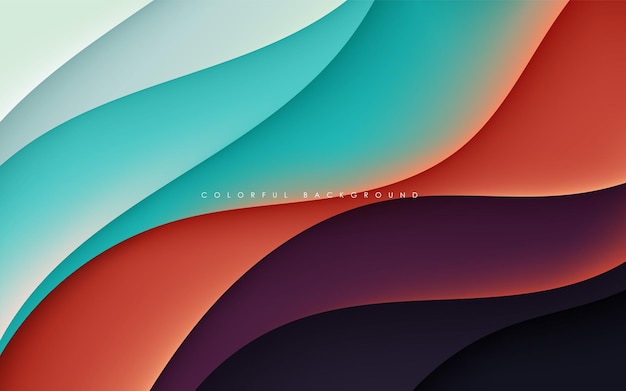 Abstract colorful wavy dimension layers background liquid shape