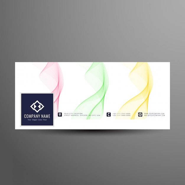 Abstract colorful wavy facebook timeline banner