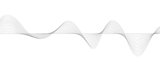 ベクトル 抽象的なカラフルな波状の輝く曲線の背景は,周波数音の音楽と技術です.