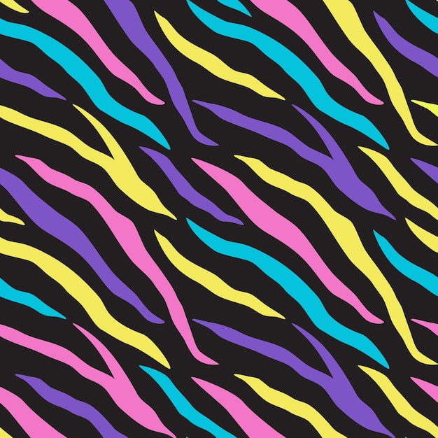 Vector abstract colorful zebra seamless pattern