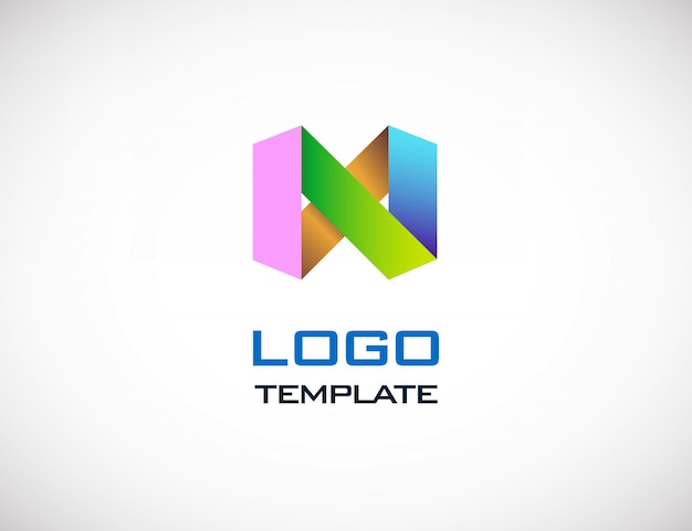 abstract colorull origami logo template