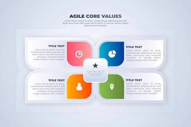 Vector abstract coloured flower agile infographic