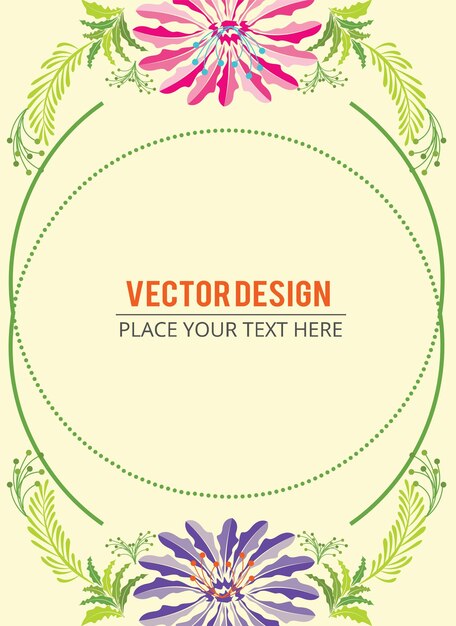 Abstract colourful flowers banner with text vector illustration
