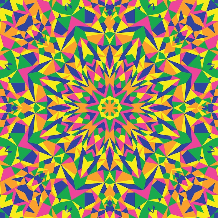 Vector abstract colourful fractal kaleidoscope concept