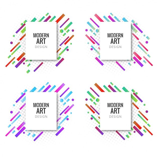 Vector abstract colroful lines banners set design