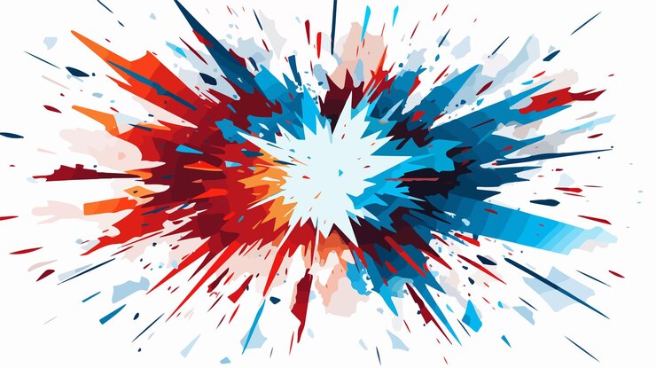 Vector abstract comic book flash explosion with radial lines