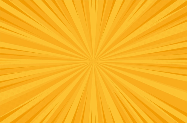 Abstract comic sun ray yellow background with speed lines