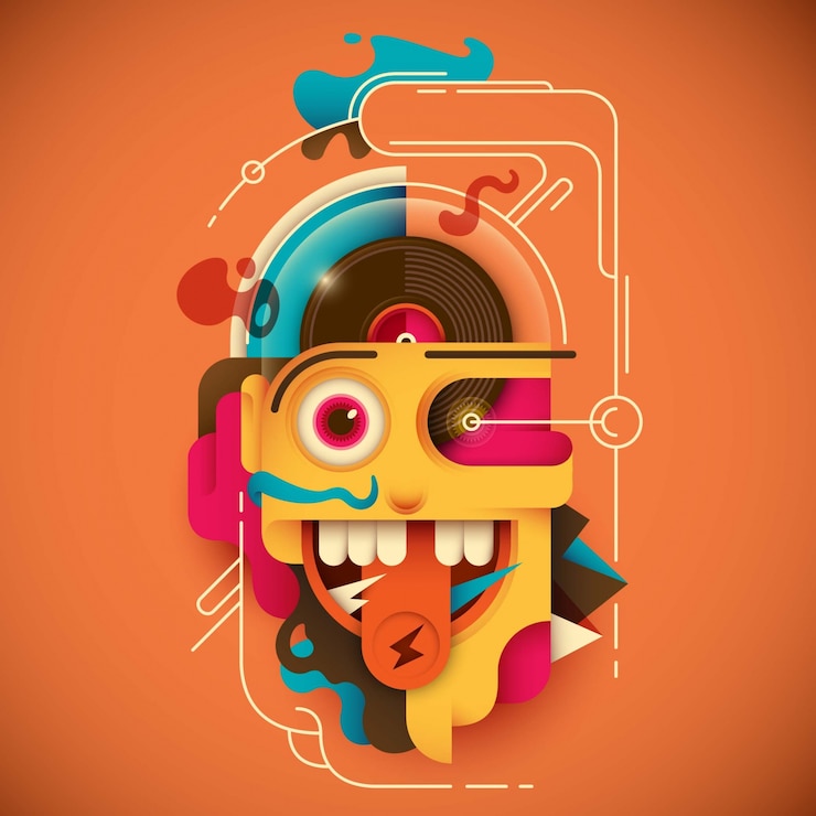 Vector abstract comical face.