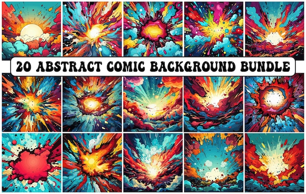 Abstract Comics Colorful Background Set abstract pop art comic background vector