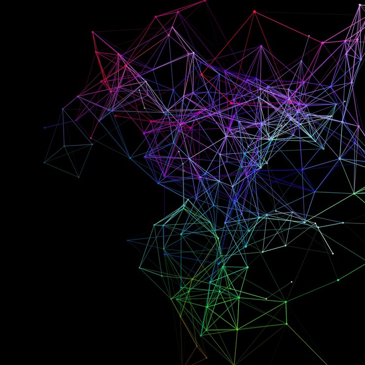 Vector abstract communications background with connecting lines and dots design