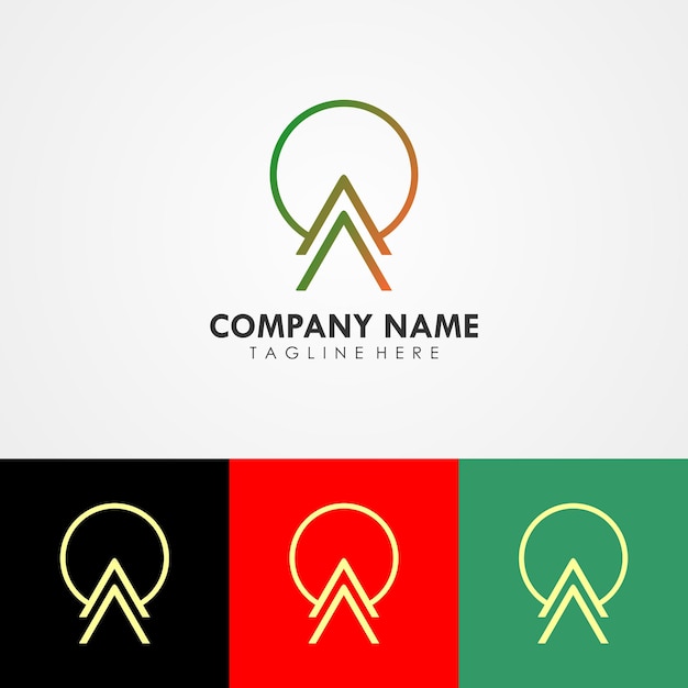 抽象的な会社のブランド ロゴ、頭文字 A テンプレート デザイン