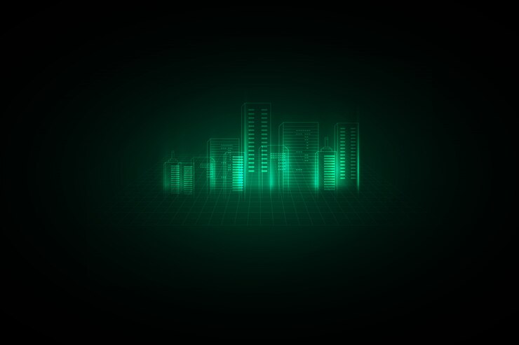 Vector abstract complex structure of city