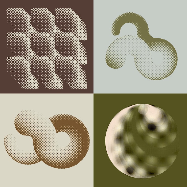 Vector abstract composition . dots in perspective. halftone dots texture .contemporary vector design