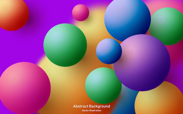 Vector abstract composition with 3d spheres cluster