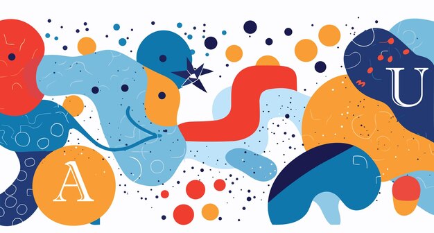 abstract composition with geometric shapes and lines vector illustration in flat style