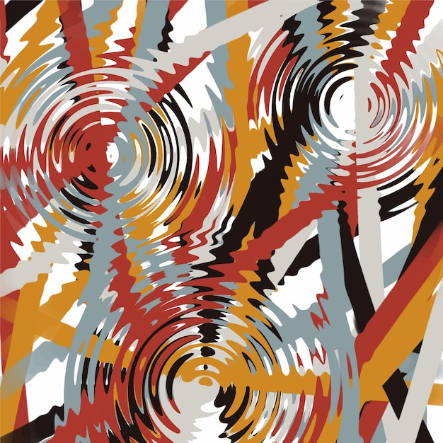 Abstract composition in yellow red blue black colors Modern creative hand drawn background