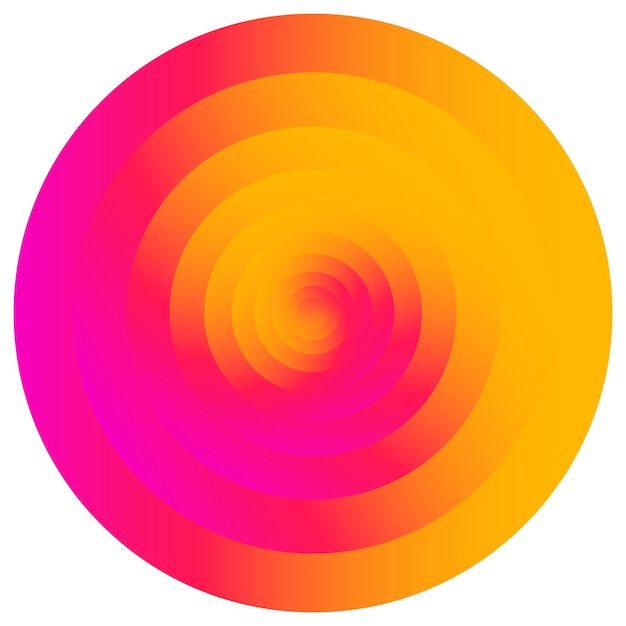 Vettore cerchio concentrico astratto. spirale, vortice, elemento vortice. voluta di linee circolari e radiali