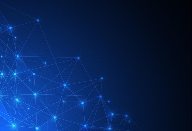 Abstract concept van netwerktechnologie Lijnen en punten verbinding achtergrond Geometrisch ontwerp
