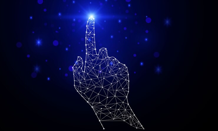 Vector abstract concepts hand-touched digital technology