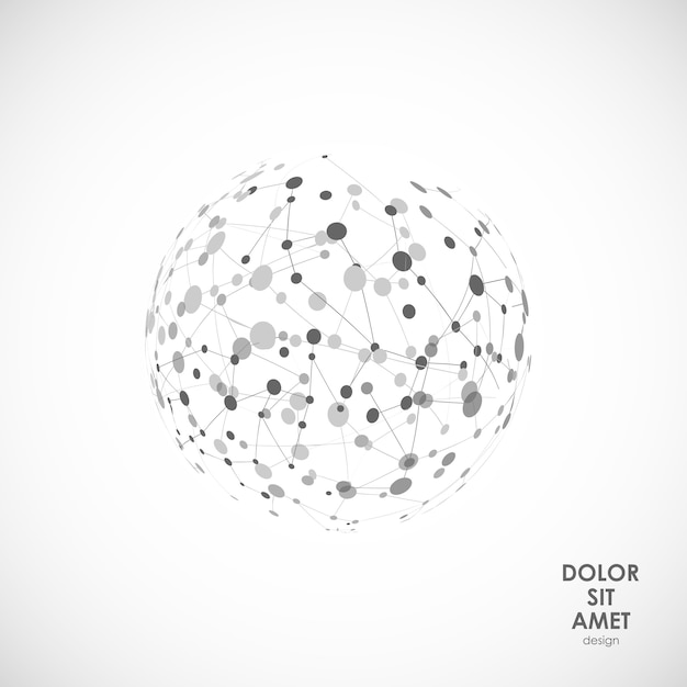 Abstract  connect circle with molecular structure