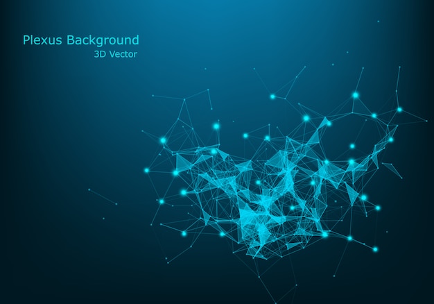 Вектор Абстрактные соединительные точки и линии. связь науки фона.