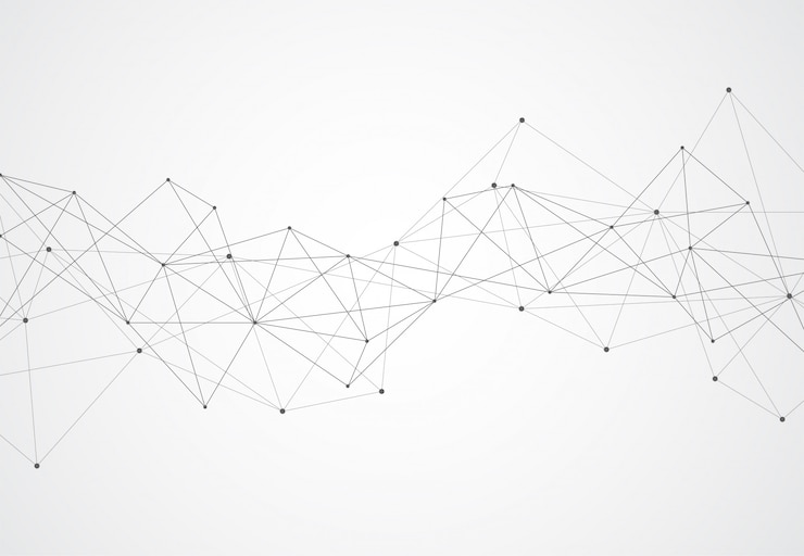 Vector abstract connecting dots and lines with geometric background.