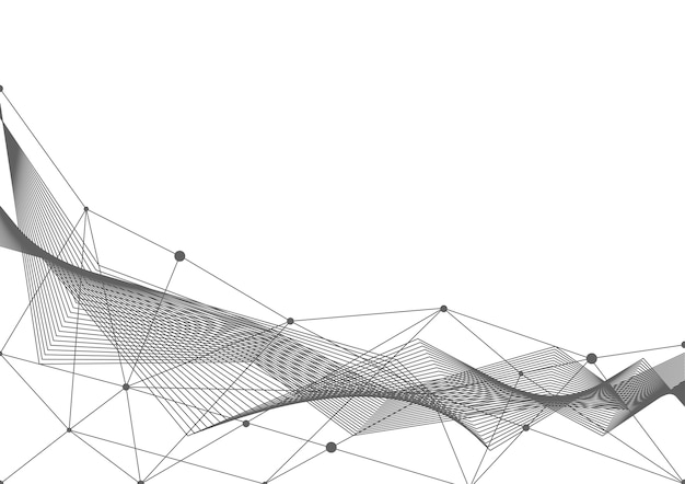 Vettore punti e linee di collegamento astratti