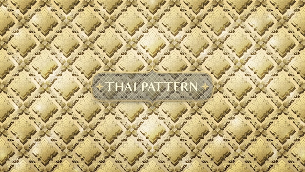 Vector abstract connecting gold thai pattern