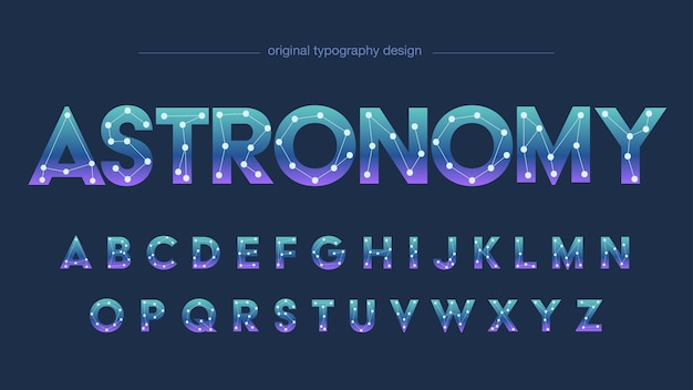 抽象的な星座のドットと線大文字の孤立した文字