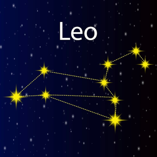 Abstract constellation leo night background design element vector illustration stock image