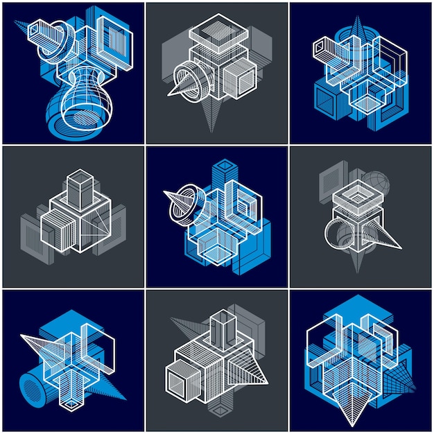 Abstract construction isometric designs collection, vector set.