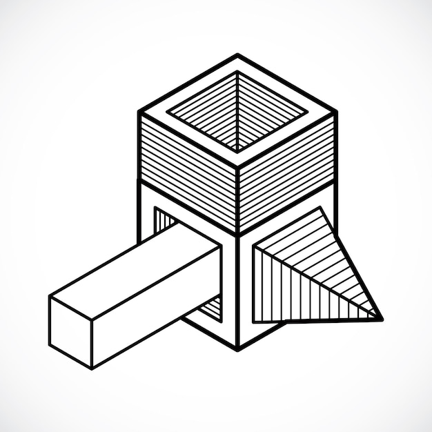 Vettore di costruzione astratta, design dimensionale.