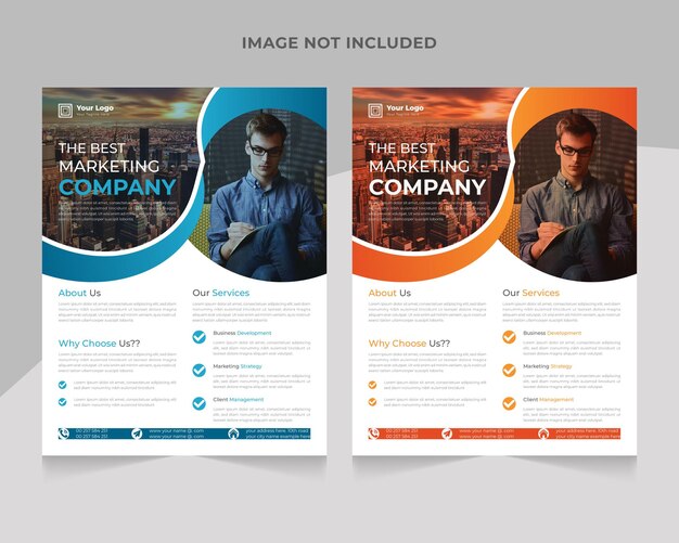 Abstract corporate best marketing company flyer template