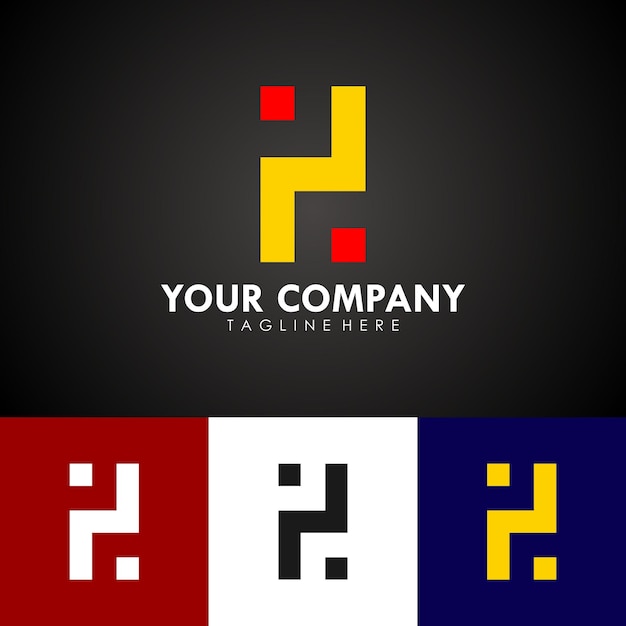 abstract corporate branding logo design, with company initials letter h