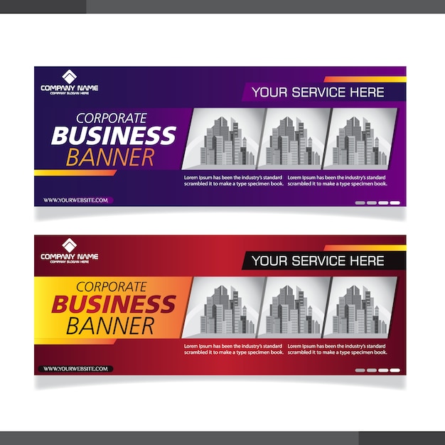 Abstract corporate business banner collection