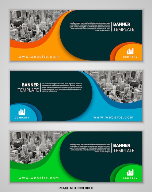 Vector abstract corporate business banner template set