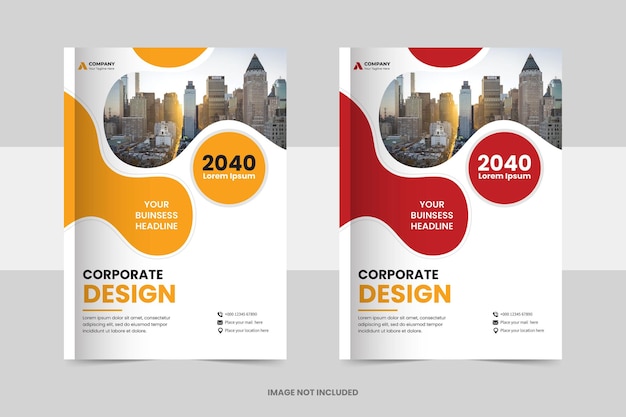Abstract corporate business book cover design template or Annual report brochure layout design