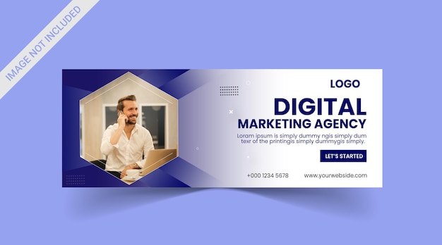 Abstract corporate business digital agency for social media cover and banner template