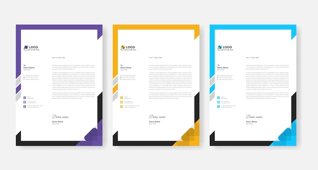 Vector abstract corporate business letterhead design template