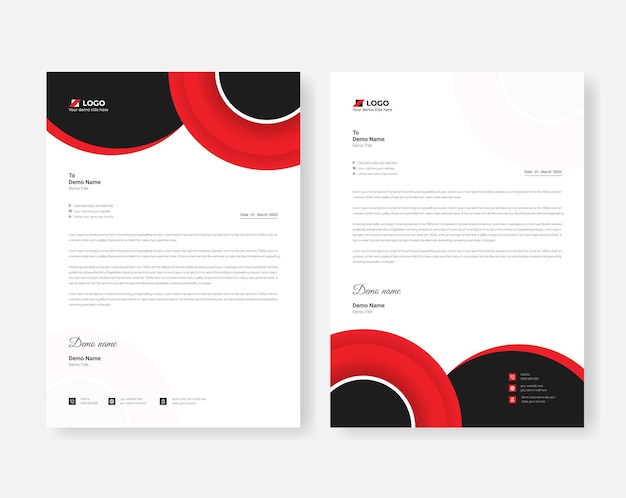 Abstract corporate business letterhead design template