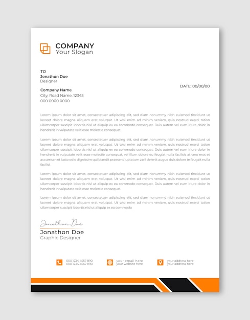 Abstract Corporate Business Letterhead Design Template