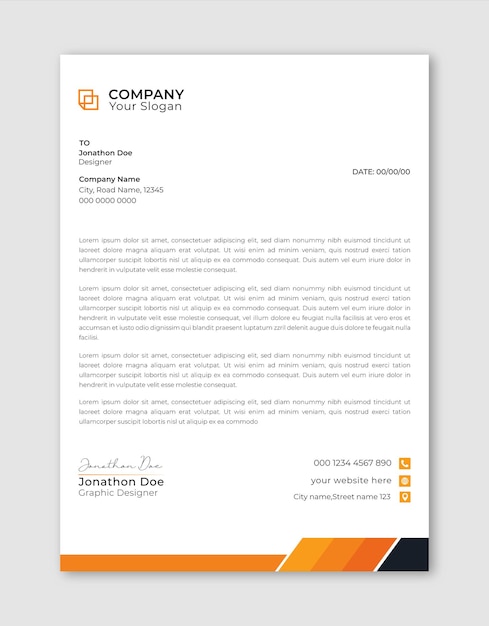 Abstract corporate business letterhead design template