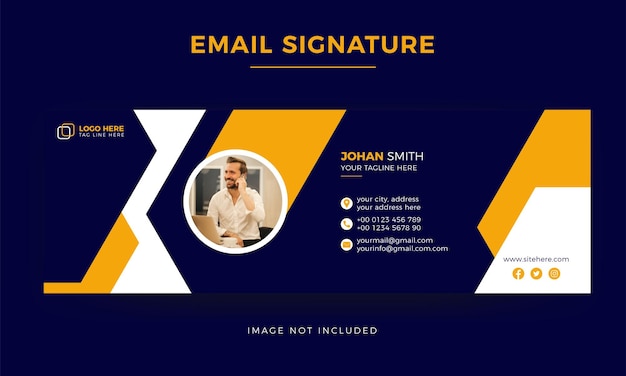 Vector abstract corporate business professional email signature template modern electronic mail design