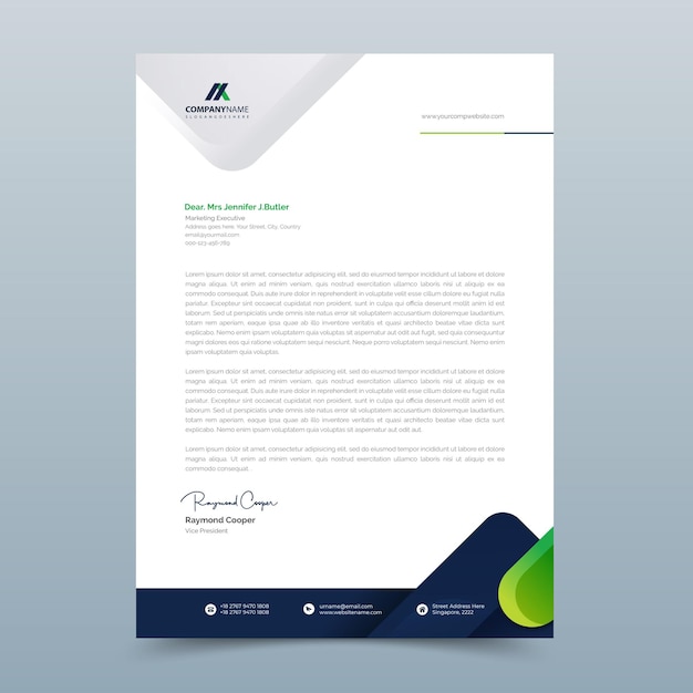 Vector abstract corporate business style letterhead design vector template for your project