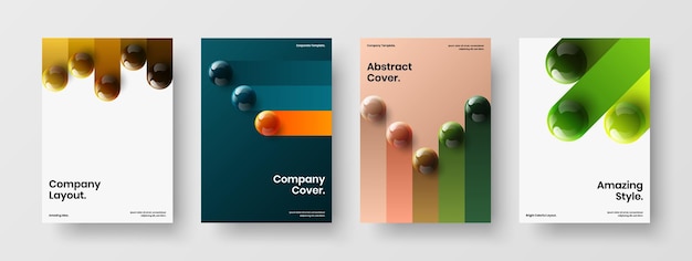 Vector abstract corporate cover a4 design vector template collection