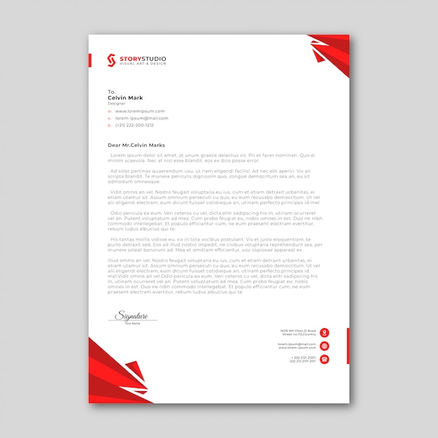 Abstract Corporate Letterhead Template