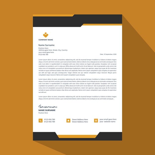 Abstract corporate modern briefkopontwerp minimaal creatief modern briefkopontwerp sjabloon.