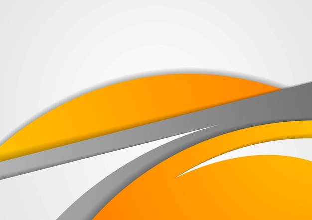 Vector abstract corporate orange grey wavy background